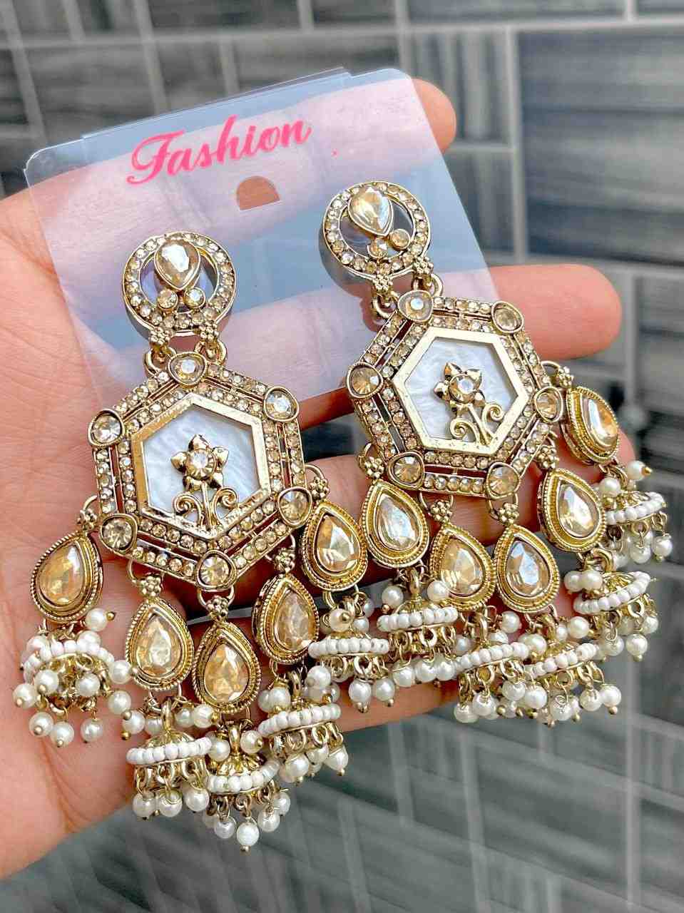 Beautiful Premium Quality MOP Work Bollywood Earrings....