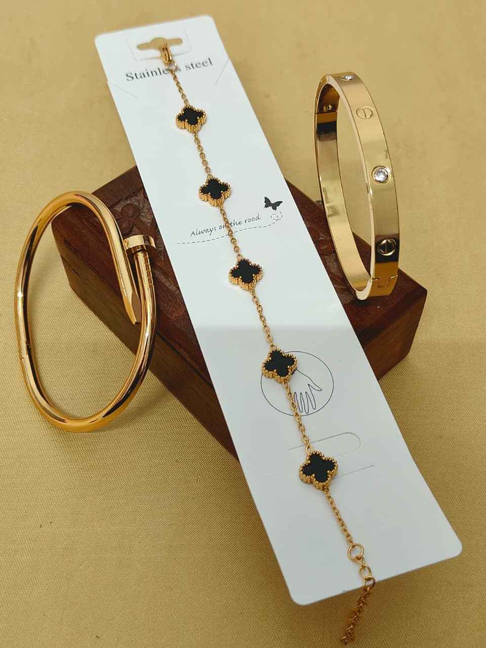 Beautiful Premium Quality Anti Tarnish 3 PC's Bracelets Combo..