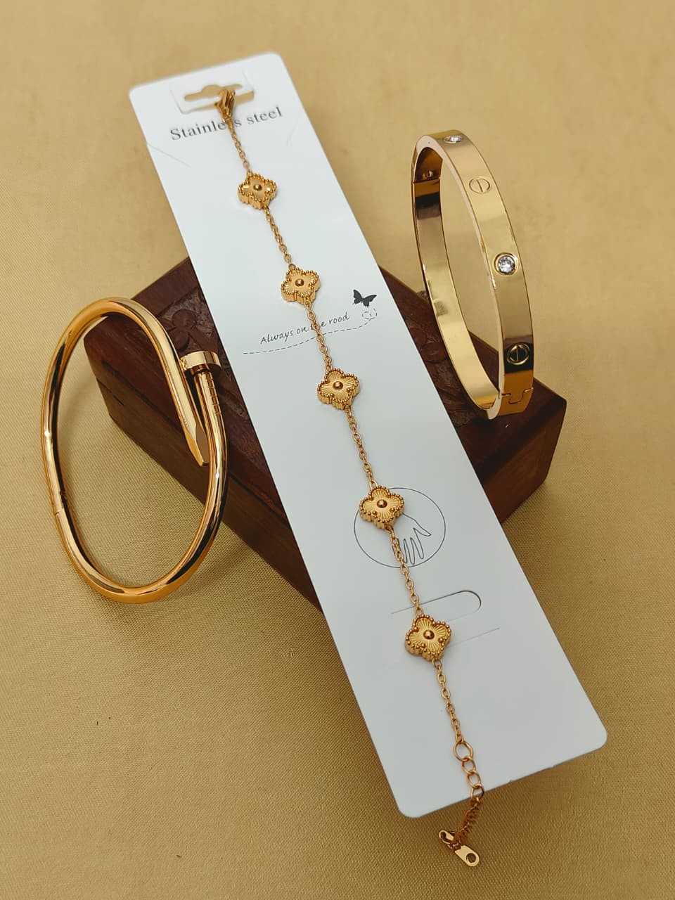 Beautiful Premium Quality Anti Tarnish 3 PC's Bracelets Combo..