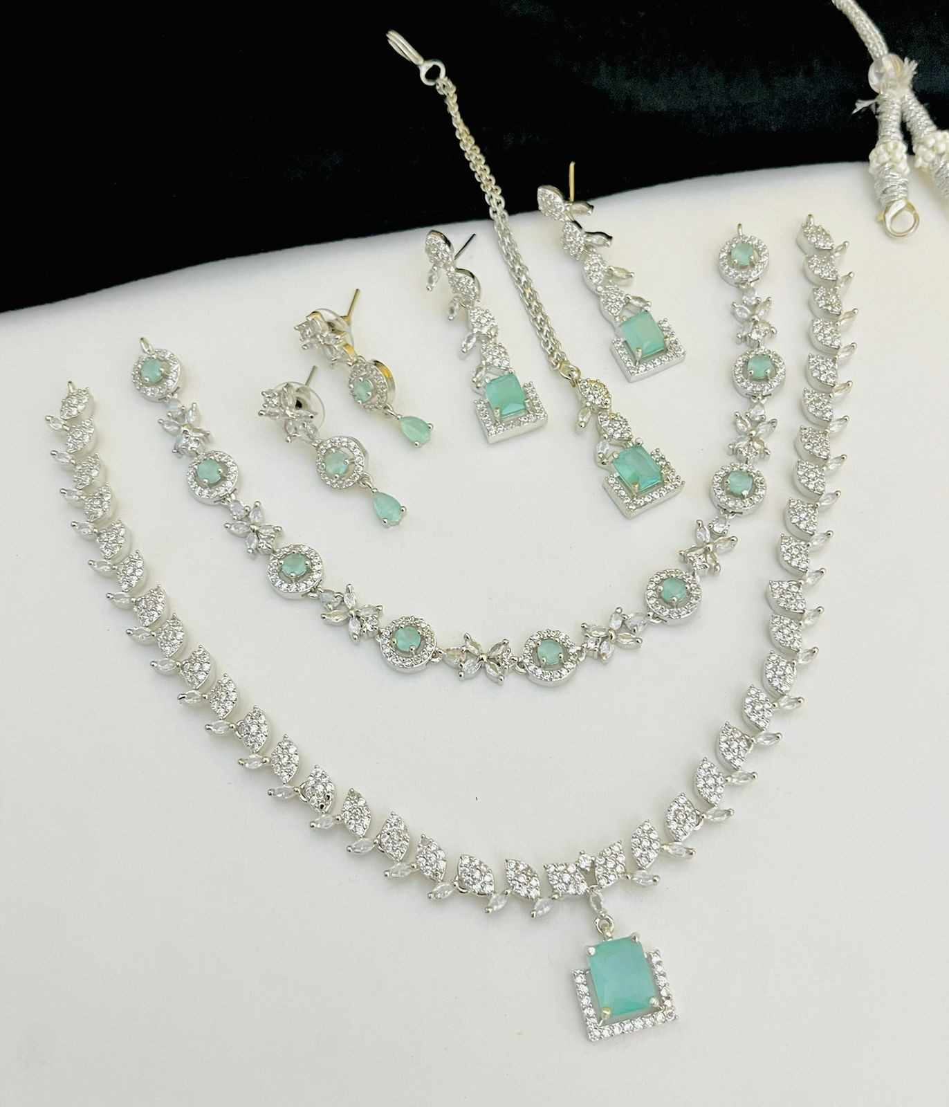 Beautiful Premium Quality American Diamond 2 Pc’s Necklace Combo Sets.... Offer Price