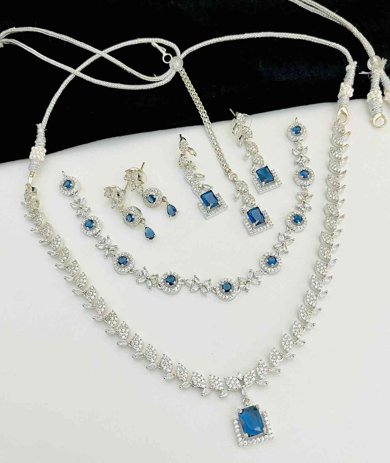 Beautiful Premium Quality American Diamond 2 Pc’s Necklace Combo Sets.... Offer Price