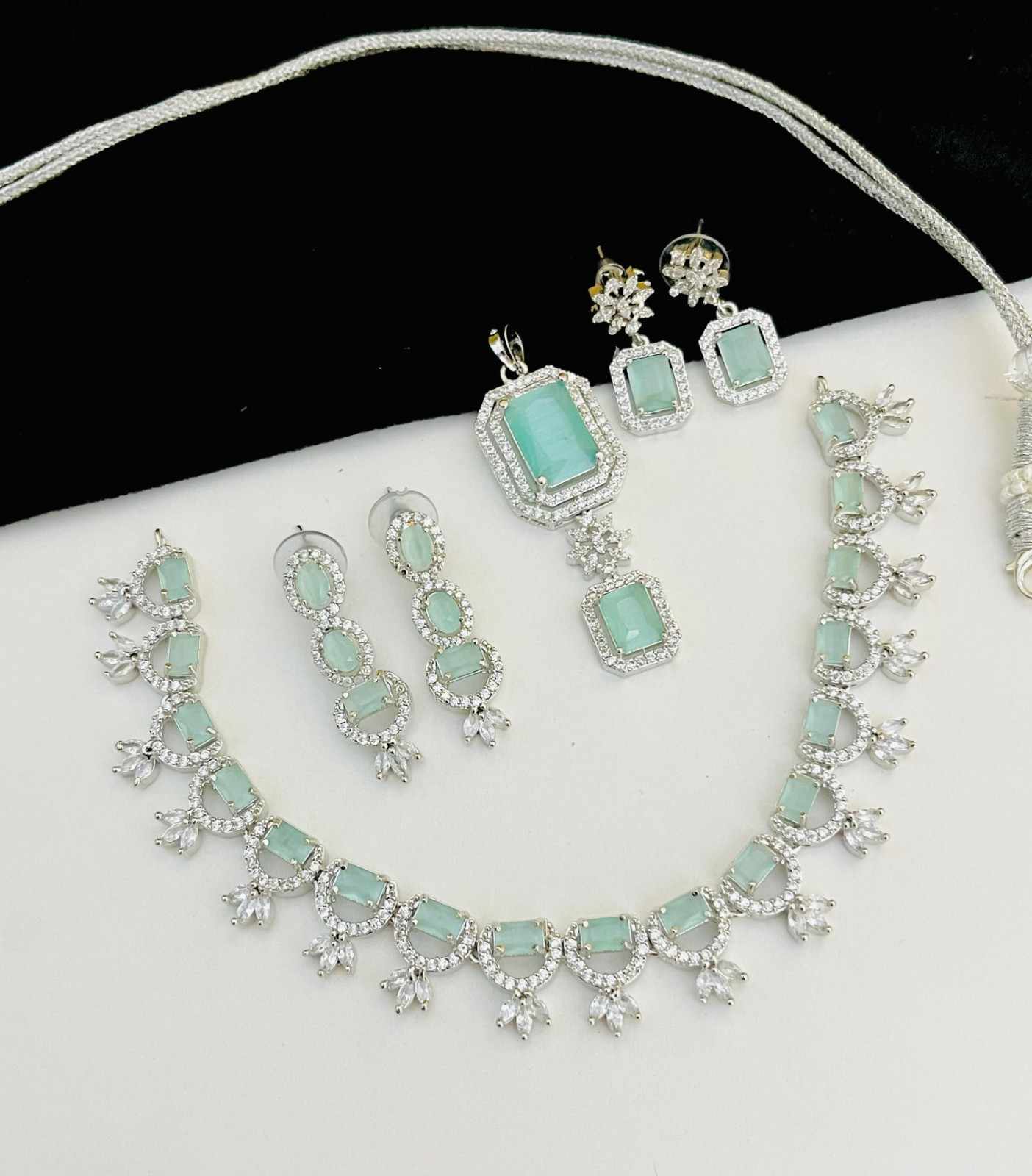 Beautiful Premium Quality American Diamond 2 Pc’s Necklace Combo Sets.... Offer Price
