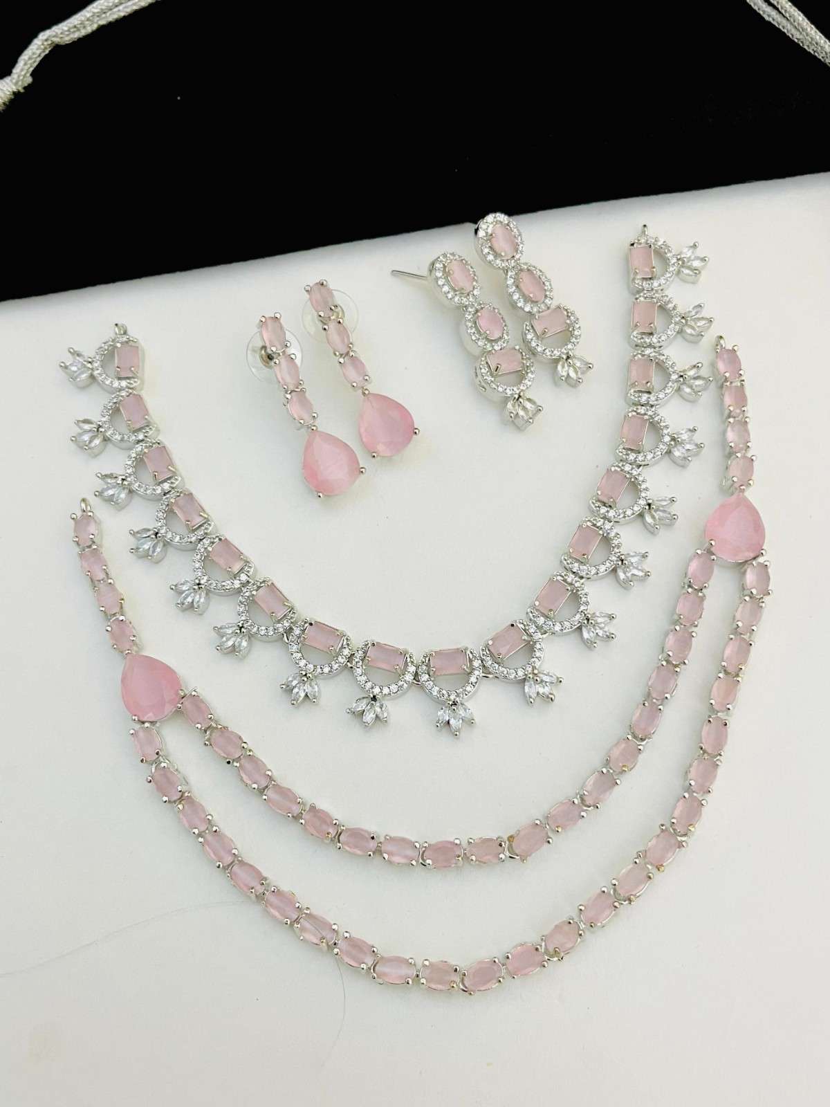 Beautiful Premium Quality American Diamond 2 Pc’s Necklace Combo Sets.... Offer Price