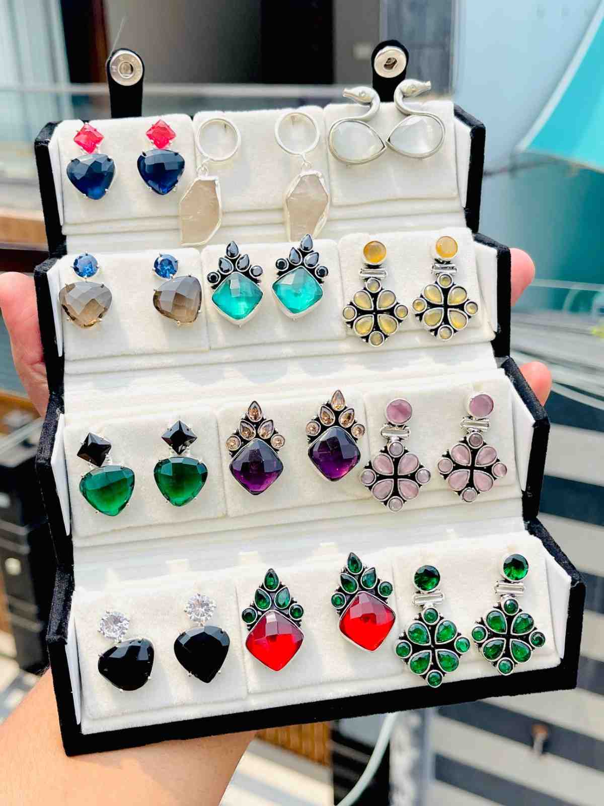 Beautiful Premium Quality 92.5 Sterling Silver Polish Original German Silver Studs Pack Of 12 Pairs.