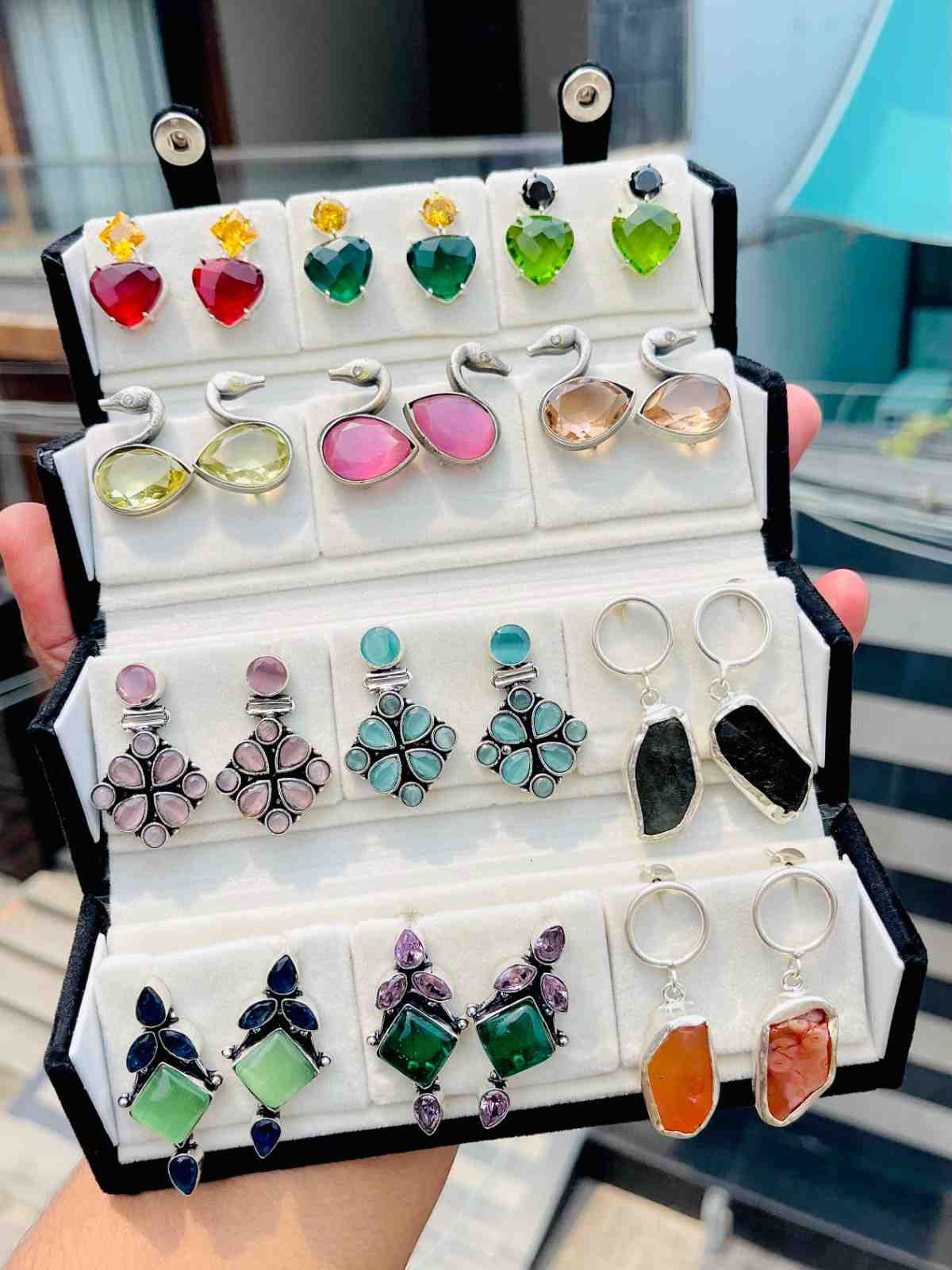 Beautiful Premium Quality 92.5 Sterling Silver Polish Original German Silver Studs Pack Of 12 Pairs.