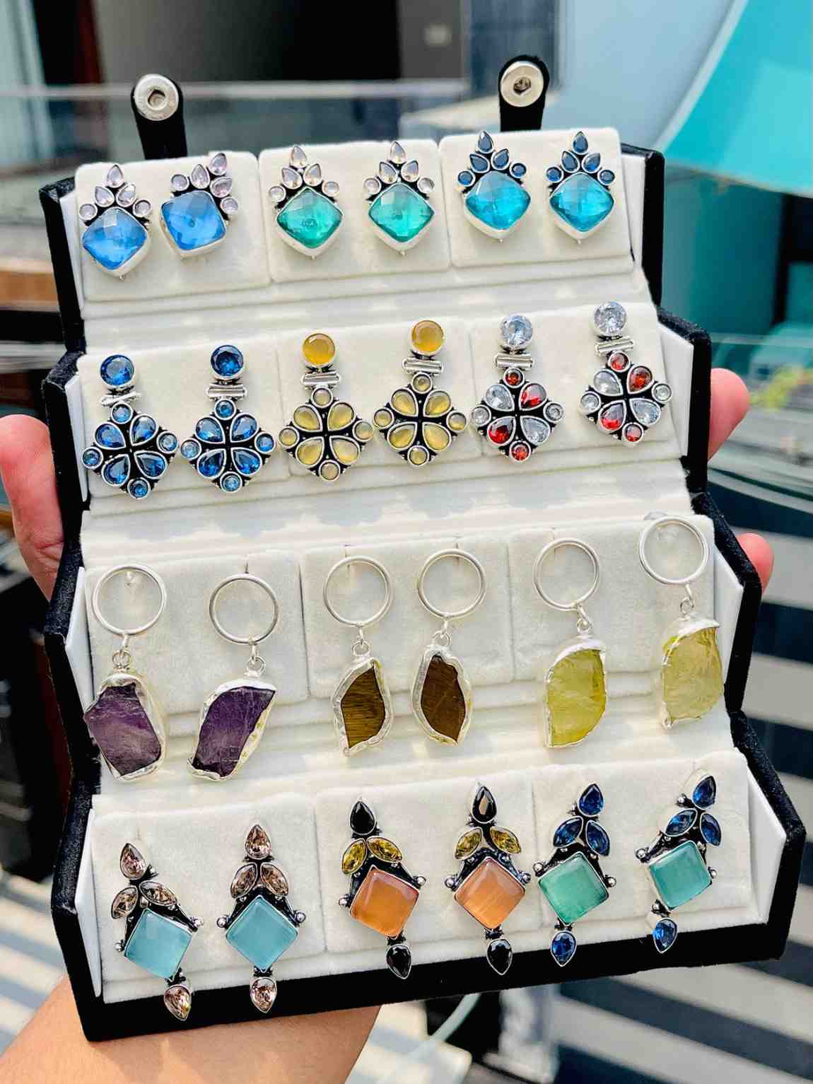 Beautiful Premium Quality 92.5 Sterling Silver Polish Original German Silver Studs Pack Of 12 Pairs.
