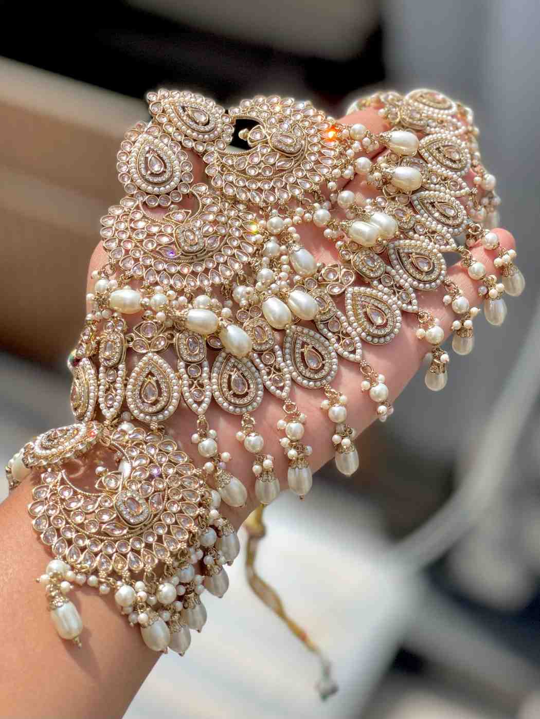 Beautiful Premium Quality Reverse Ad Stone Work Pakistani Necklace With Beautiful Earring And Tika…
