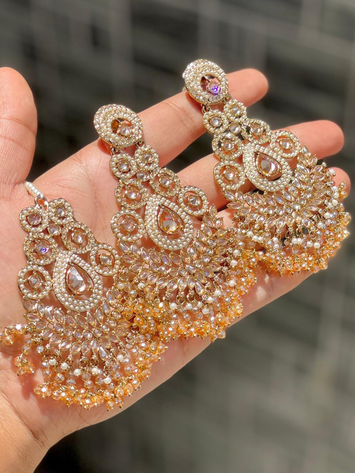 Diamond Earring ands Tikka