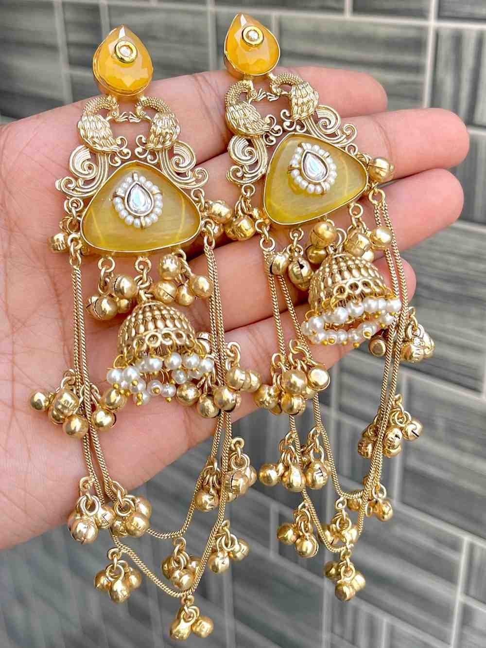 Kashmiri Big Size Jaipuri Statement Earrings