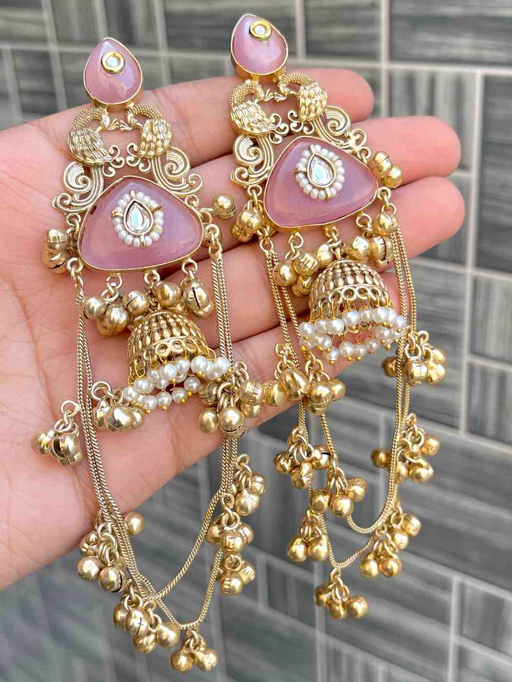 Kashmiri Big Size Jaipuri Statement Earrings