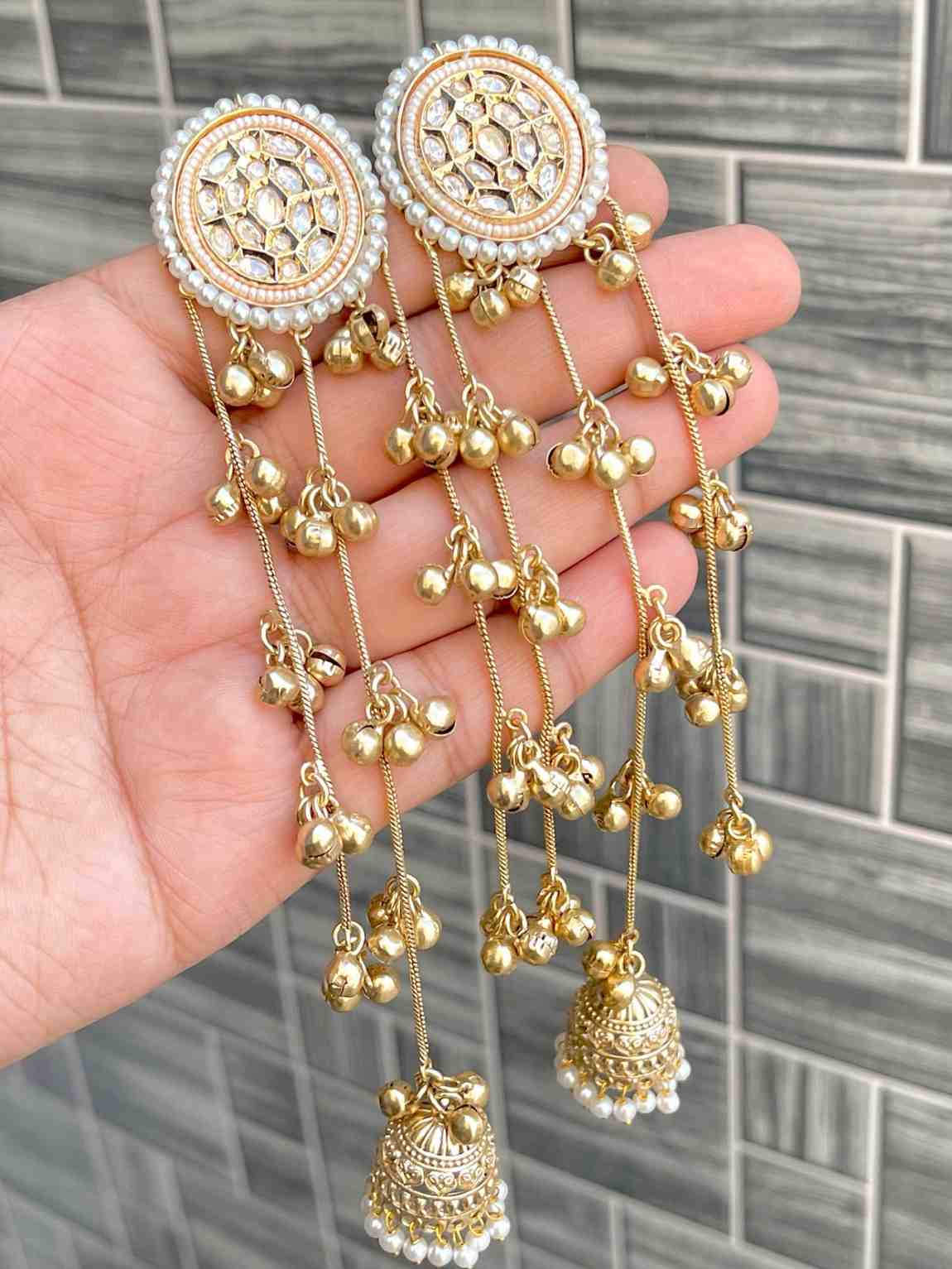 Kashmiri Big Size Jaipuri Statement Earrings