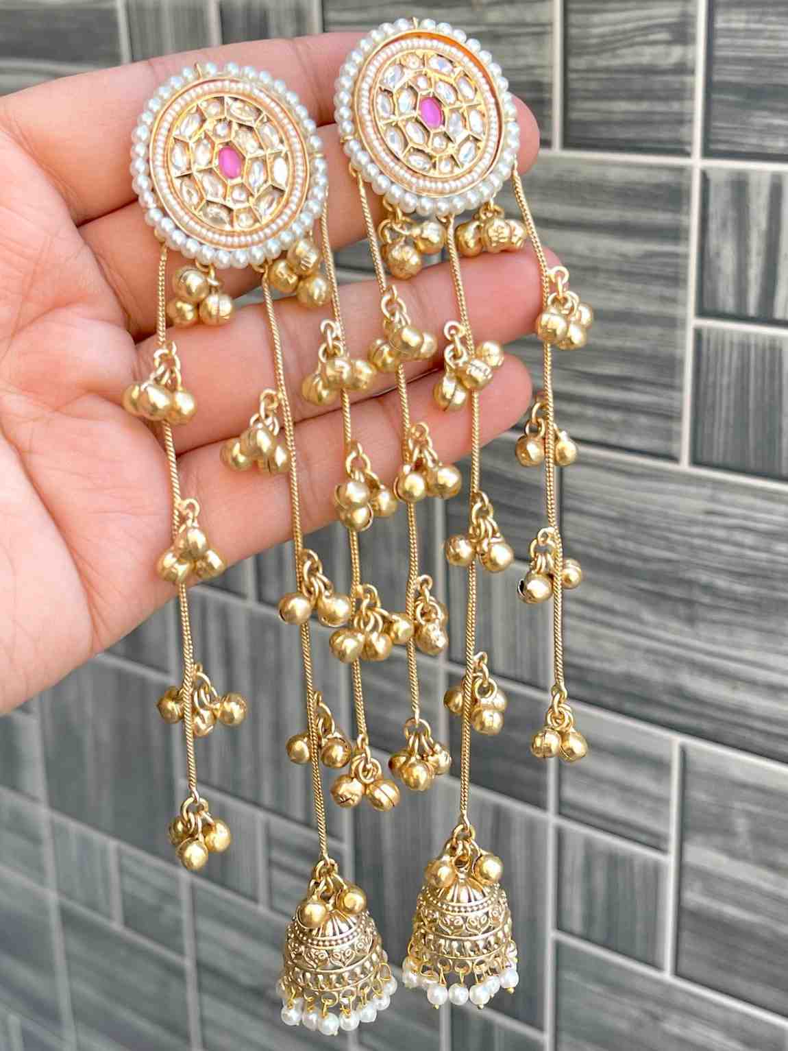 Kashmiri Big Size Jaipuri Statement Earrings
