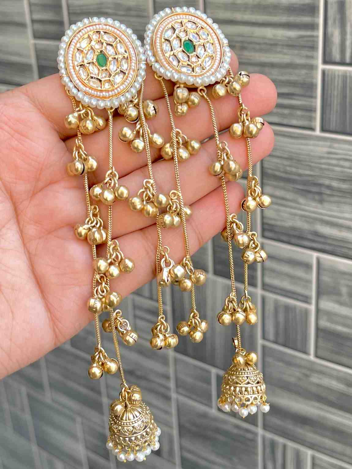 Kashmiri Big Size Jaipuri Statement Earrings