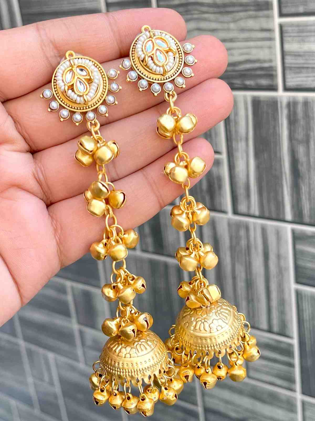 Kashmiri Big Size Jaipuri Statement Earrings