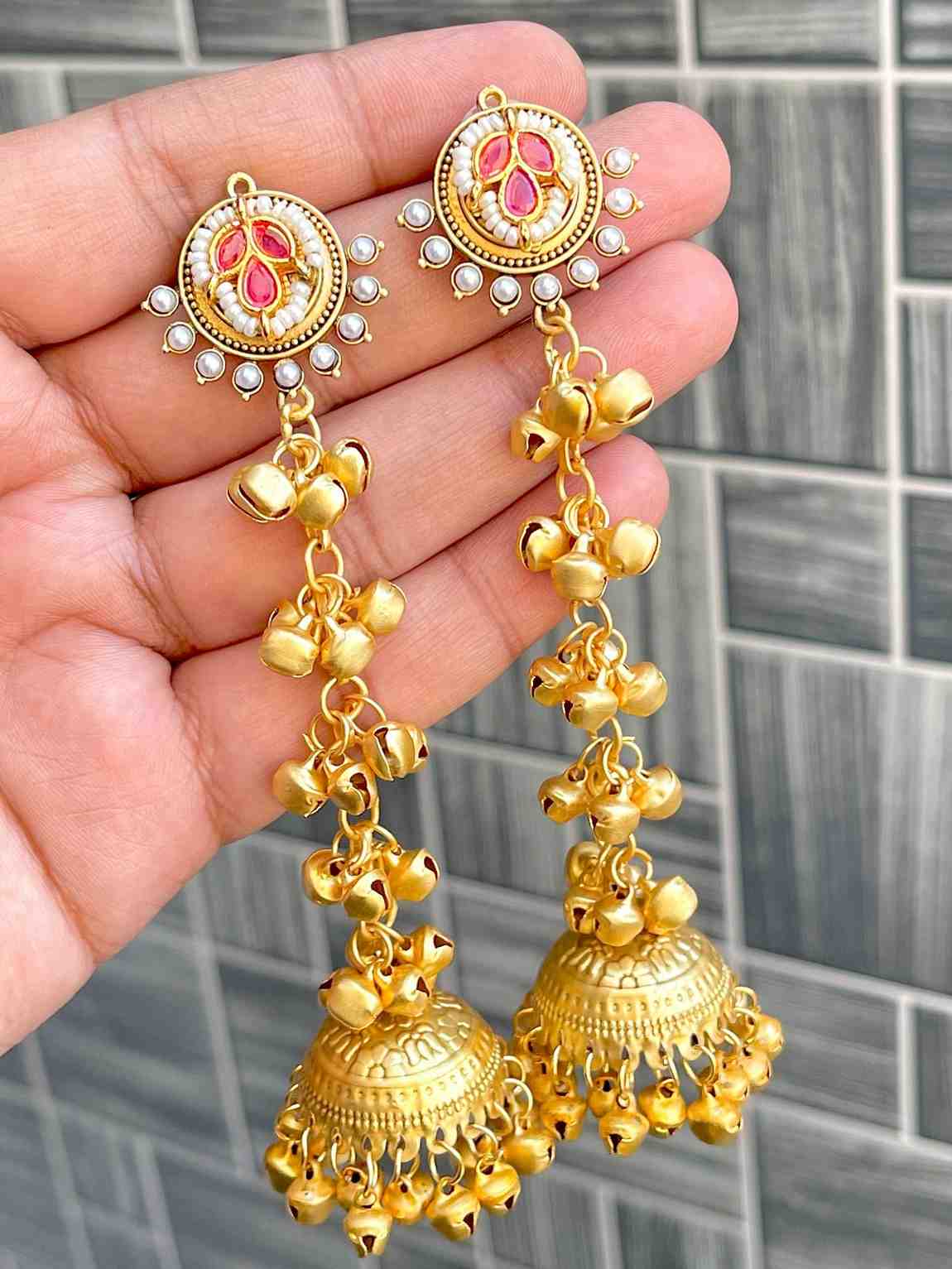 Kashmiri Big Size Jaipuri Statement Earrings
