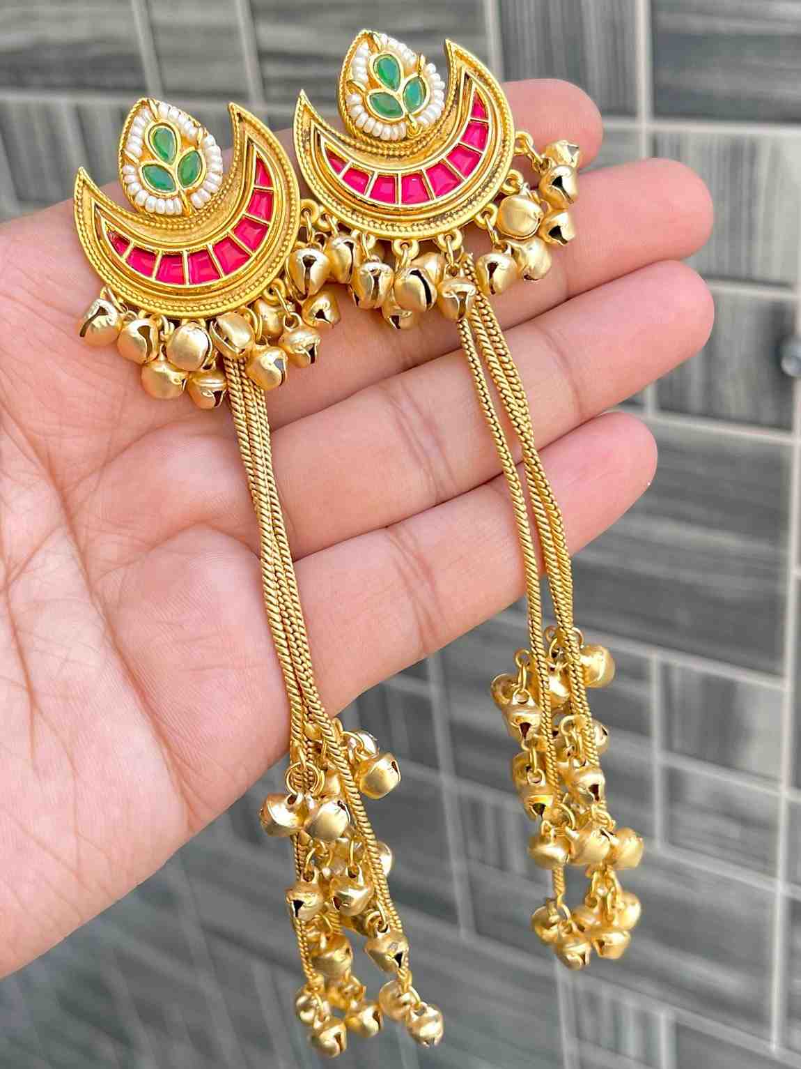 Kashmiri Big Size Jaipuri Statement Earrings