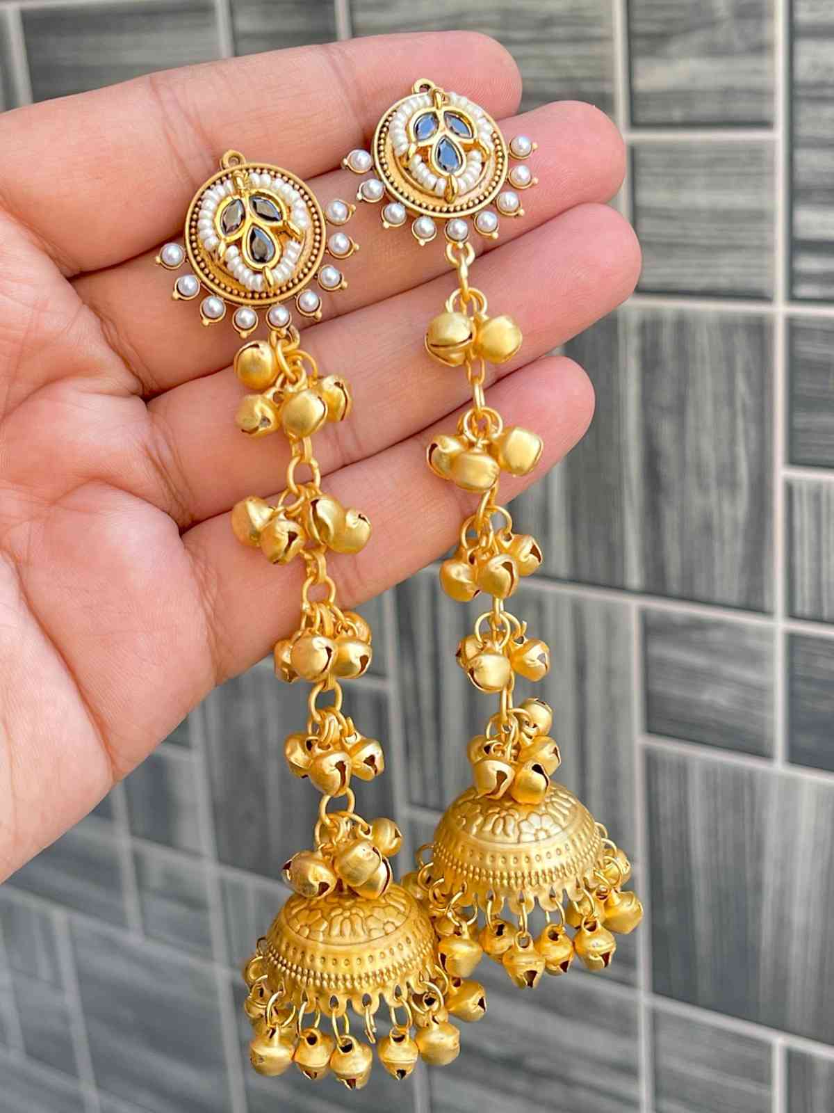 Kashmiri Big Size Jaipuri Statement Earrings