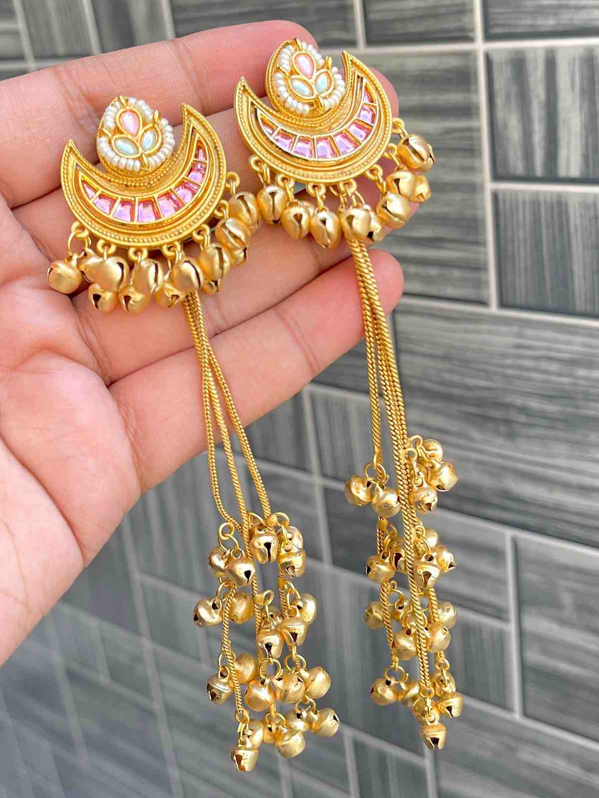 Kashmiri Big Size Jaipuri Statement Earrings