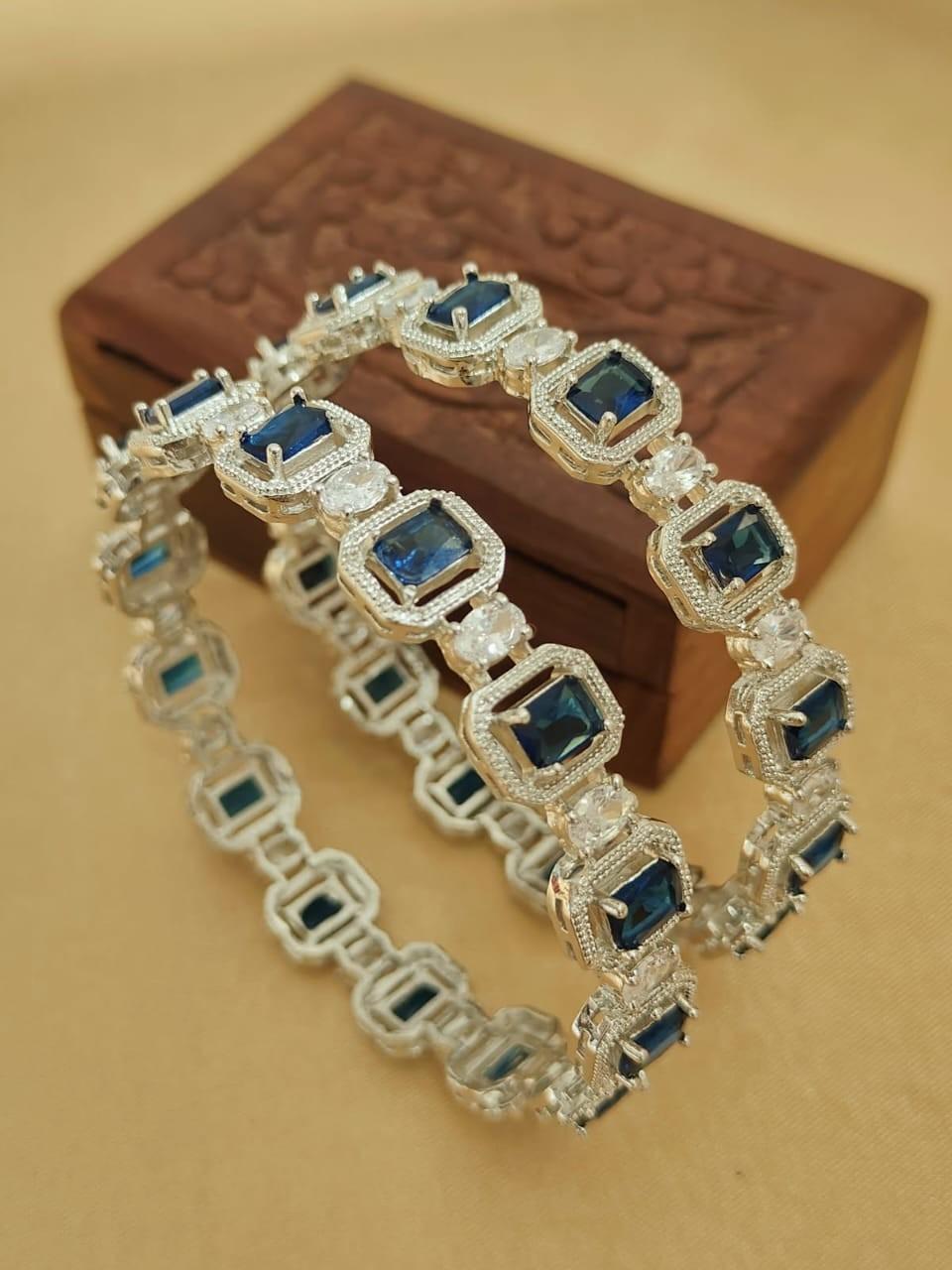 2 Pcs American Diamond Bangle Set