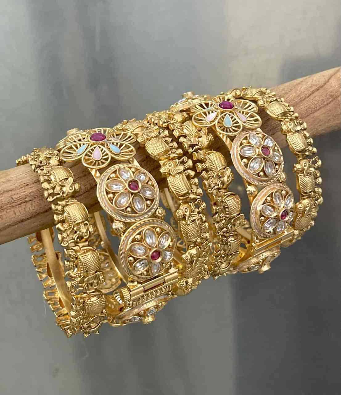 Matt Polish Both Hand Bangle Set