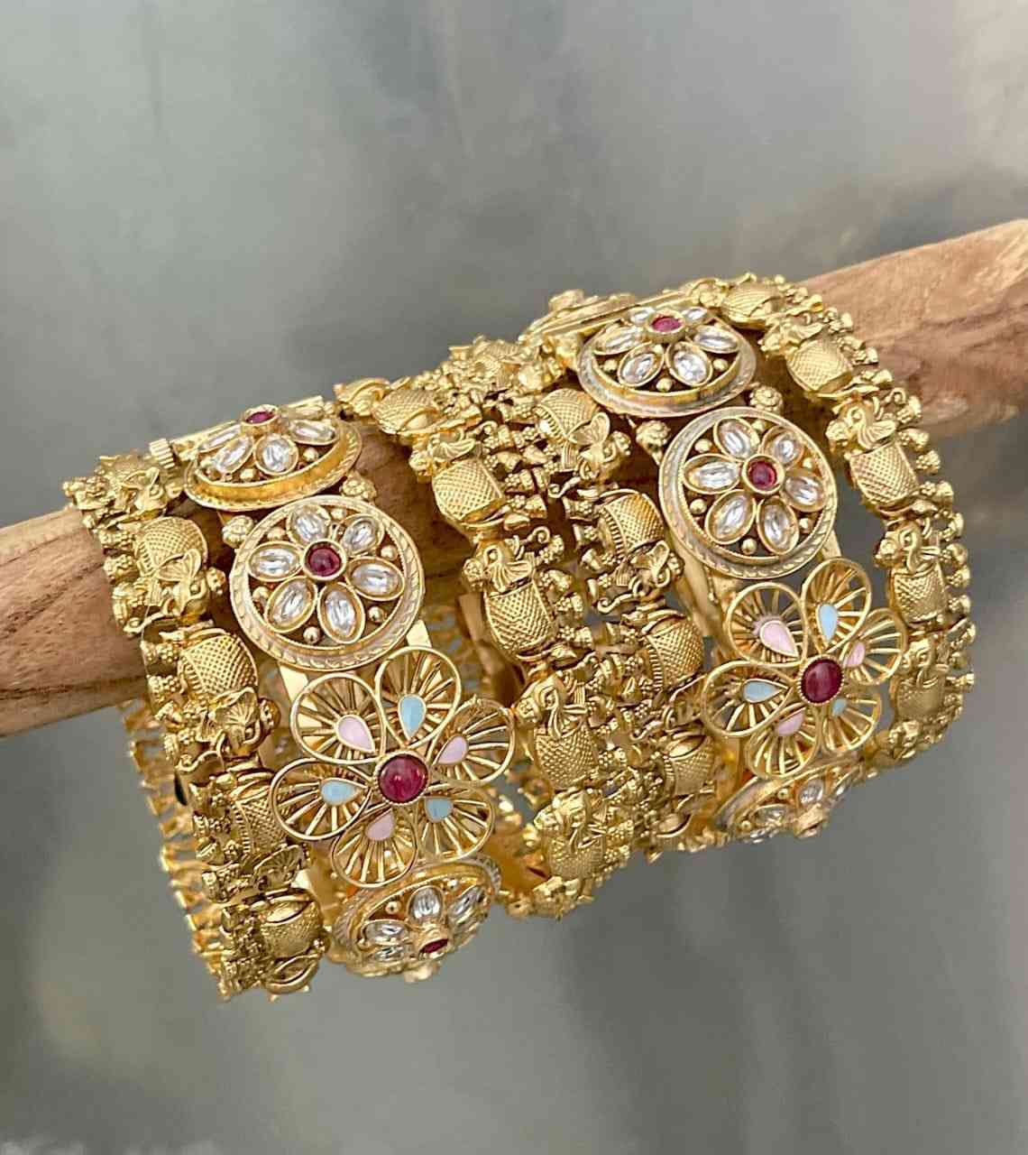 Matt Polish Both Hand Bangle Set