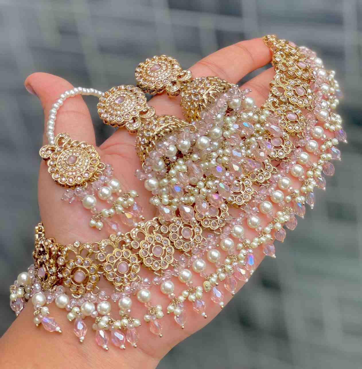 Reverse Ad Chokker With Beautiful Jhumka And Tika