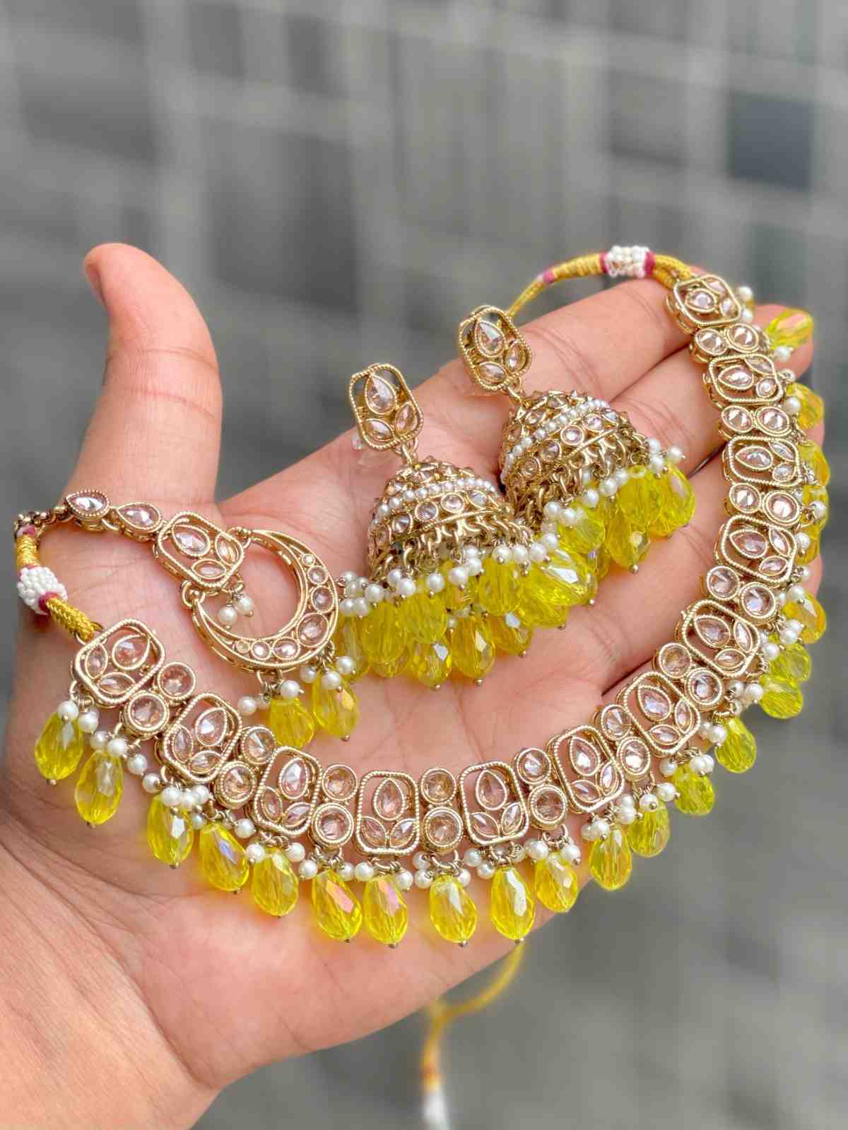 Reverse Ad Chokker With Beautiful Jhumka And Tika