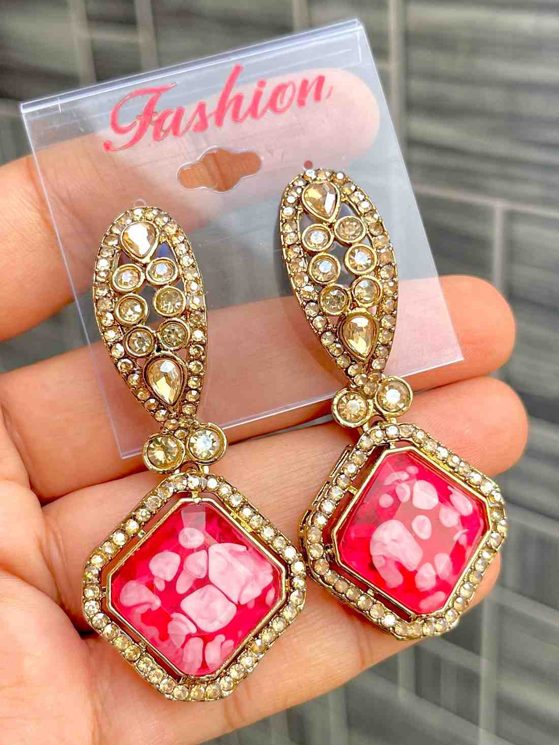 Mop Stone Bollywood Earrings