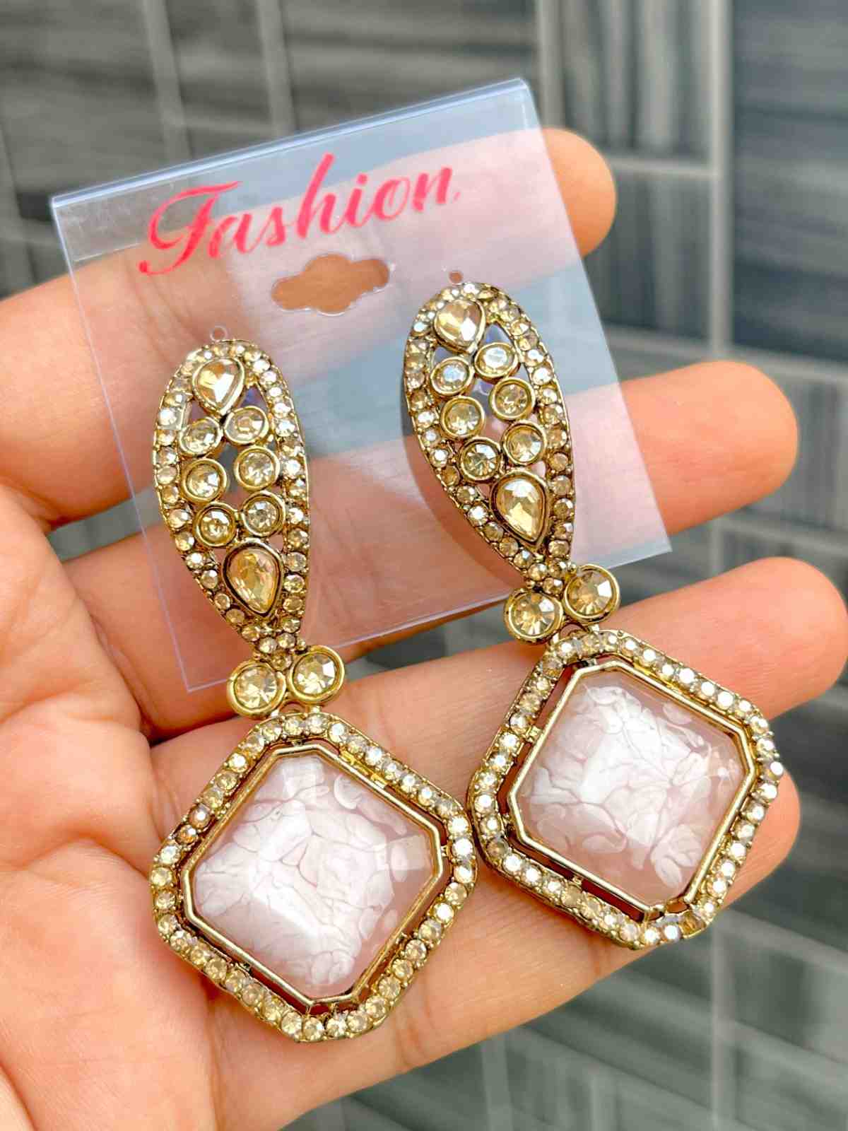 Mop Stone Bollywood Earrings