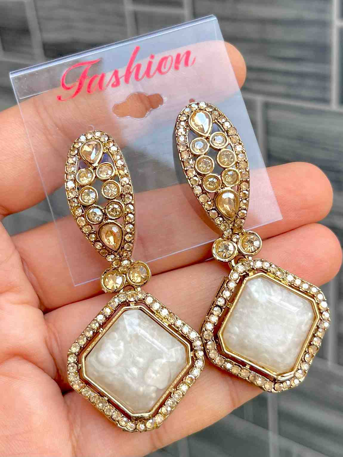 Mop Stone Bollywood Earrings