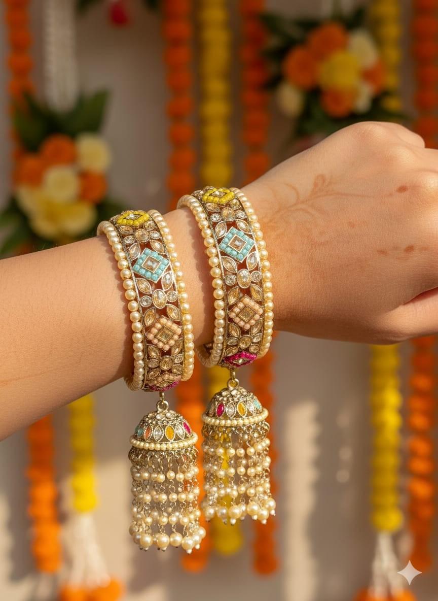 Reverse Ad Stone Work Pakistani Latkan Bangle