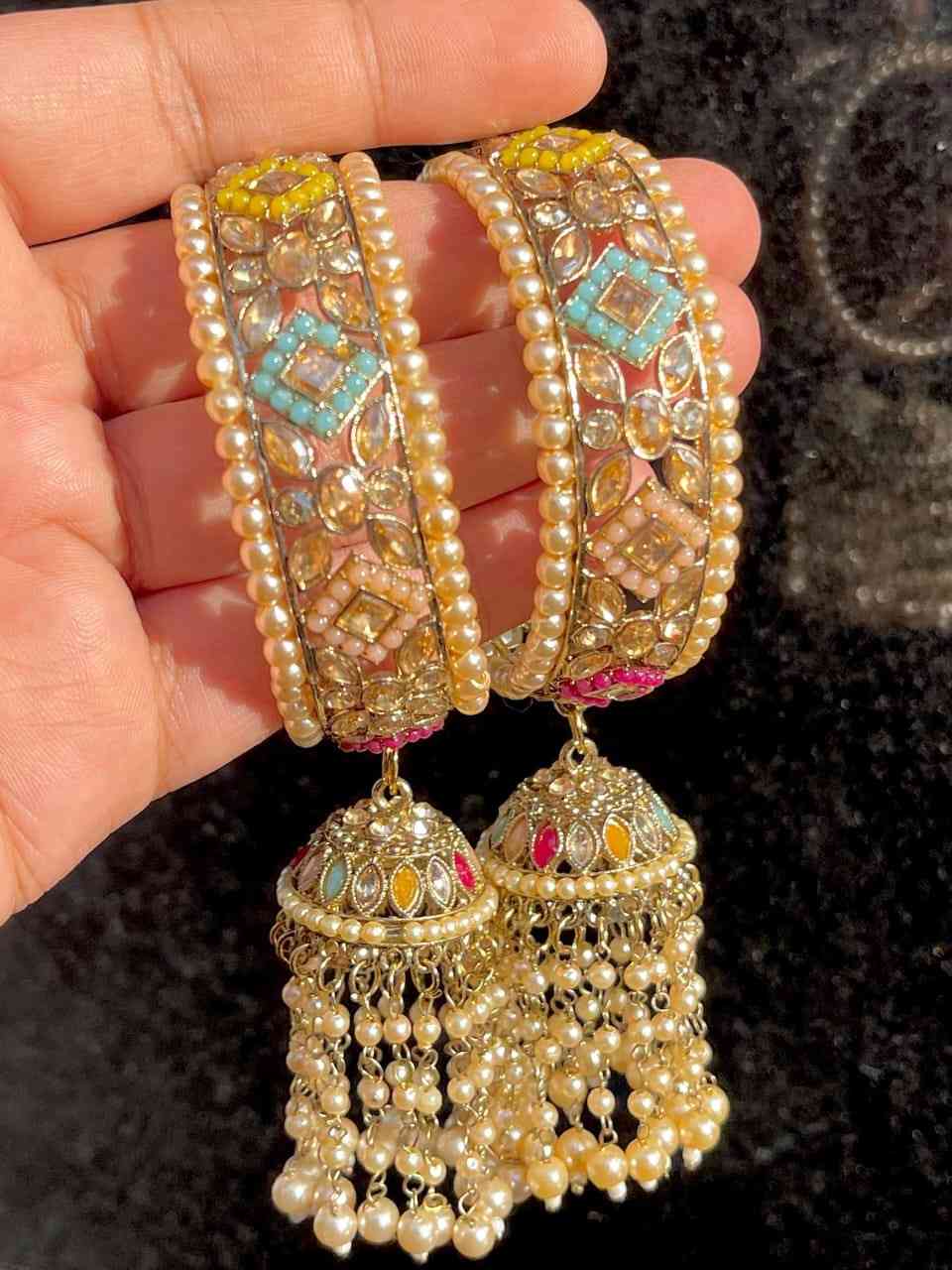 Reverse Ad Stone Work Pakistani Latkan Bangle