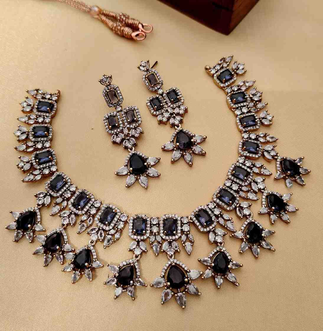 Beautiful Premium Quality  American Diamond  Necklace With Statement Earrings....